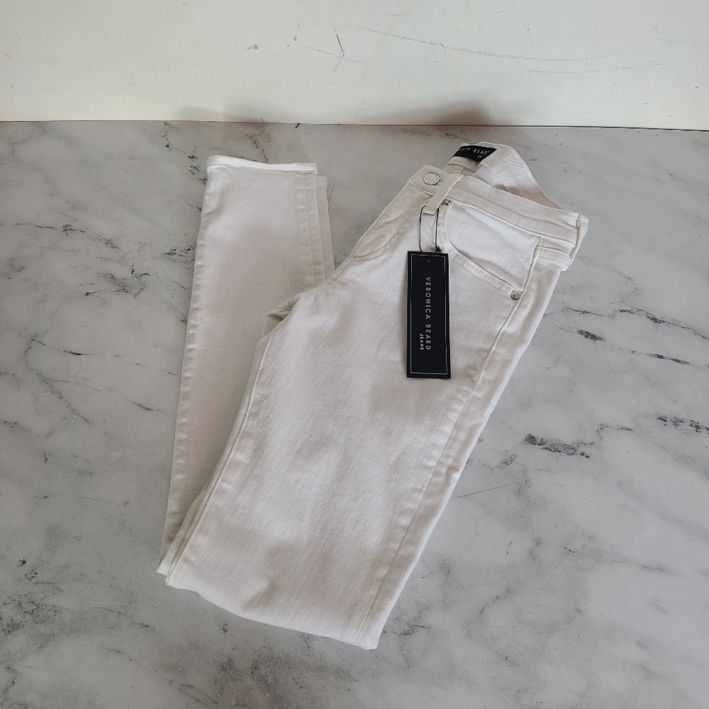 Veronica Beard Midrise Brooke Skinny White Jeans 26 NWT